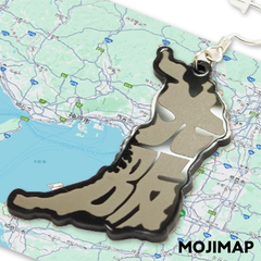 【MOJIMAPピアス　大阪府】片耳用　大阪　MOJIMAP　地図　個性的　アクリル　ユニーク　黒