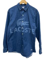 LACOSTE (ラコステ) オーバーサイズグラフィックデニムシャツ RELAXED FIT  CH153EL M FR40 インディゴ メンズ/045