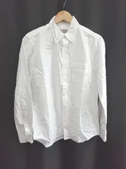 ◇ Θ nano universe ナノ ユニバース コットン100％ ボタンダウンカラー 長袖 シャツ サイズM ホワイト メンズ E  【1409250036231】