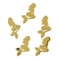メタルパーツ/マーメイド 人魚 5ｍｍ×8ｍｍ（ゴールド）／60p入り mp10024 極薄メタルプレート