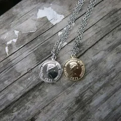 【2set】コインネックレス シルバー ゴールド セット メンズ プレゼントに