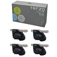 【特売】Terzo テルッツォ (by PIAA) ルーフキャリア ベースキャリア フット 4個入 ルーフレールタイプ ブラック ロック付 EF11BL