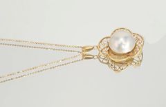 K18YG マベパールネックレス 6.08g 50cm