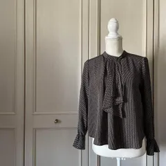 27 SHIPS シップス 総柄 ボウタイ ブラウス シャツ トップス　お呼ばれ　デート　オフィスカジュアル　食事会