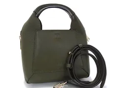 ■新品同様■ FURLA フルラ ジルダ レザー 2WAY クロスボディ ハンドバッグ ショルダー トート 斜め掛け 肩掛けかばん カーキ系 FP5625