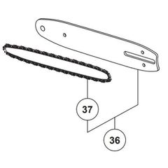 HiKOKI ハイコーキ 36V チェンソー CS3625DC 用 チェンガイドバー セット（３７含む） 379896 ガイドバー チェン刃 替え刃 替刃 刃 部品