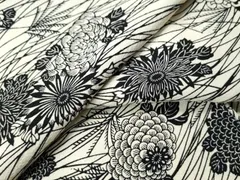 平和屋着物●上質な小紋　型染め　菊花文　正絹　逸品　CAAU1803yc