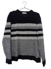 【一点物】HushPuppies ハッシュパピー ニット 長袖 ネイビー メンズ Lサイズ D2