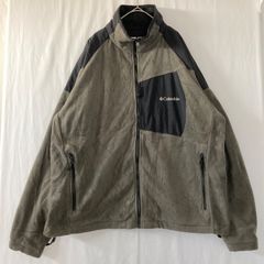 【海外規格XL】古着　Columbia　フリースジャケット　フルジップ　ラグランスリーブ　刺繡ロゴ　90s