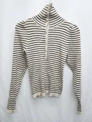 ◇ B:MING LIFE STORE by BEAMS ビームス ボーダー 長袖 ニット　カットソー ベージュ　ブラック レディース P  【1407100033317】