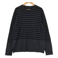 UNIQLO ユニクロ +J ボーダー クルーネックニット sizeL/ダークグレー×ブラック