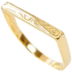 ハワイアンジュエリー リング 指輪 波 スクロール レディース メンズ ピンキーリング 細め ウェーブ つけっぱなしOK サージカルステンレス 重ね付け 記念日 誕生日 プレゼント ギフト イエローゴールド 柄あり ropr15gh