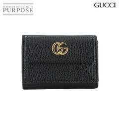 未使用 展示品 グッチ GUCCI プチ GGマーモント コンパクト 三つ折り 財布 レザー ブラック 523277 GG Marmont Compact Wallet 90287618