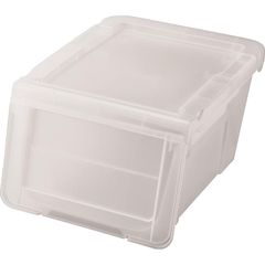 天馬(Tenma) 収納物の出し入れがしやすいフラップ式収納ボックス カバコ スリムS 完成品 場所を選ばないデザインの収納ケース フラップ扉 衣装ケース 収納しているものが把握できる半透明のクリアカラー プラスチック 【組立不要】 【色 クリア】 【サイ 1