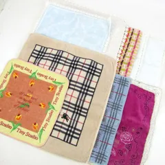 バーバリー/ローラシュレイ他 タオルハンカチ 9点セット ノバチェック等 ブランド まとめて 大量 レディース BURBERRY etc 【中古】