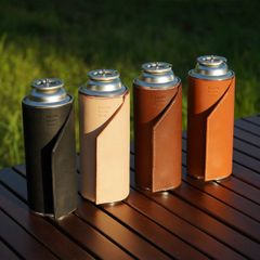 【CB缶カバー】本革　ガス缶カバー　ハンドメイド　ヌメ革　たつのレザー　キャンプ用品