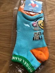 新品♥可愛い靴下 スニーカーソックス 水色 20~22cm