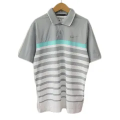 ナイキゴルフ NIKE GOLF DRI-FIT ポロシャツ ボーダー メッシュ 半袖 M 国内正規 グレー