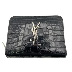 【希少】サンローラン 長財布 二つ折り財布 クロコ カサンドラ YSL 黒 2025年最新】イブサンローラン 財布 クロコの人気アイテム