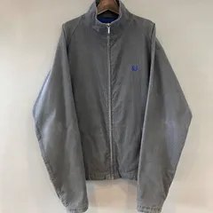 00's FRED PERRY フレッドペリー コーデュロイ ジップアップ ジャケット ブルゾン ラグラン グレー ブルー 灰 青 メンズ Mサイズ