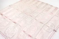 アンクライン スカーフ 未使用 ペイズリー柄 シルク 日本製 ブランド 小物 レディース ピンク ANNE KLEIN