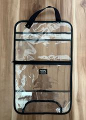 【新品】入学準備　収納できるランドセルカバー　ファスナー　ポケット付き　黒　透明