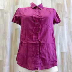 UNIQLO ユニクロ フリルブラウス S パープル