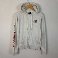 new balance ニューバランス ジップアップパーカー 袖ロゴ ライトグレー Sサイズ レディース 古着 スポーツMIX