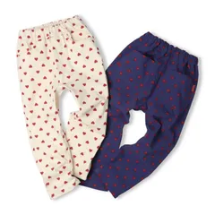 moujonjon のびのびツイルハート総柄パンツ　m65004