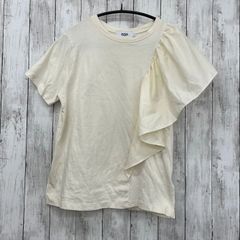 【 AZUL by moussy 】アズールバイマウジー サイドラッフルアシンメトリーカットソー ホワイト Sサイズ