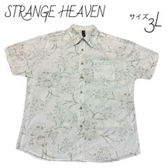 STRANGE HEAVEN ボタニカル柄　コットン半袖シャツ　サイズ3L