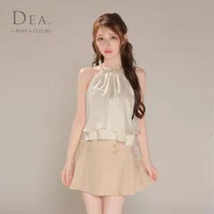 DEA. by ROBE de FLEURS ディアバイローブドフルール ミニドレス DE4216【シフォンレイヤードフリルセットアップフレアミニキャバドレス】Ivory*Beige