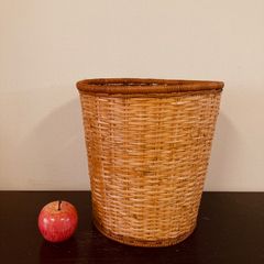 昭和レトロ　竹の丸バスケット　くずかご　鉢カバー