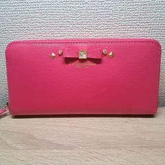 未使用 サマンサタバサプチチョイス  長財布 リボンビジュー　ピンク　ラウンドファスナー　ラウンドジップ