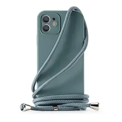 Pine Green_iPhone 11 Pro Handodo Apple iPhone 11Pro 用 ケース iPhone 11Pro カバー ネック ショルダー ストラップ付き スマホ シリコン カバー 紐付き 斜めがけ 織りストラップ付き 調節なショ