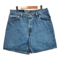 90年代 USA製 Levi's リーバイス 36951 デニムショートパンツ オレンジタブ ブルー (レディース 14) 中古 古着 T3998