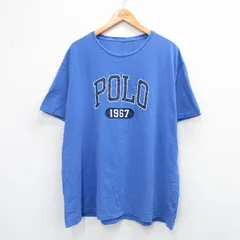 XL/古着 ラルフローレン 半袖 ブランド Tシャツ メンズ ビッグロゴ 大きいサイズ クルーネック 青 ブルー 25aug25 中古