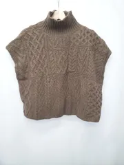 ◇ ⊇ Ungrid アングリッド ハイネック ケーブル編み ニット ベスト サイズF ブラウン レディース E  【1507010014427】