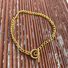 ● 【3ｍｍ】メンズ ゴールドブレスレット チェーン 18cm アクセサリー