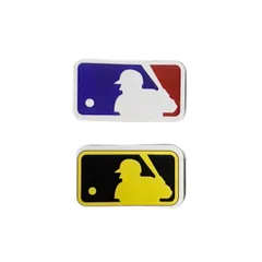 ★激安　メジャーリーグ　MLBロゴ　ゴールドMLBロゴ　ワンポイント　防水ステッカー2枚のサムネイル