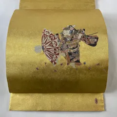 由水十久監修　袋帯　ながしま織物　金色 楽器 中古】 袋帯 ふくろ帯 由水十久意匠 長嶋成織物 箱付き うなゐ