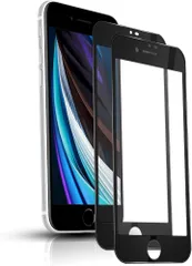 JACRON iPhone se/se3 全面保護フィルム旭硝子素材製iphone se2/7/8対応 ガラスフィルム 硬度9H 耐衝撃 飛散防止 自動吸着 気泡ゼロ ラウンドエッジ加工 超薄 超高質感 貼り付け簡単(SDL-ICDS-654)