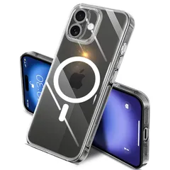 iPhone 15 ケース クリア 耐衝撃 Magsafe対応 アイフォン 15 スマホケース マグネット搭載 薄型 米軍MIL規格 透明 ワイヤレス充電対応 黄変防止 落下防止 透明