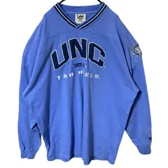 ロンT ノースカロライナ カレッジロゴ リー ブルー 2XL メンズ 古着 長袖