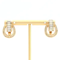  ディオール イヤリング ゴールド メタル ラインストーン