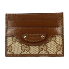 GUCCI グッチ  カードケース 681709 GGキャンバス レザー  ベージュ ブラウン  BALENCIAGA バレンシアガ コラボ 名刺入れ パスケース 【本物保証】