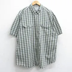 XL/古着 カーハート 半袖 シャツ メンズ ワンポイントロゴ 大きいサイズ ロング丈 コットン ボタンダウン 白他 ホワイト チェック 25aug06 