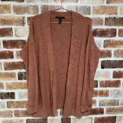 古着【FOREVER21】フォーエバー21　レディース 　カーディガン　S　ピンク　トップス　ニット　婦人服　ざっくり編み　オシャレ　シンプル　カジュアル　アメカジ