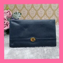 《 Christian Dior 》　クリスチャンディオール　長財布　札入れ　カード入れ　ロングウォレット　ヴィンテージ　ロゴプレート　本革　ダークネイビー　ユニセックス　送料無料・匿名配送・最短即日発送いたします！　406