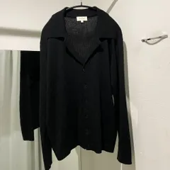 SECOND/LAYER ブラックドロップショルダーカーディガン　ours SECOND/LAYER ブラックドロップショルダーカーディガン ours